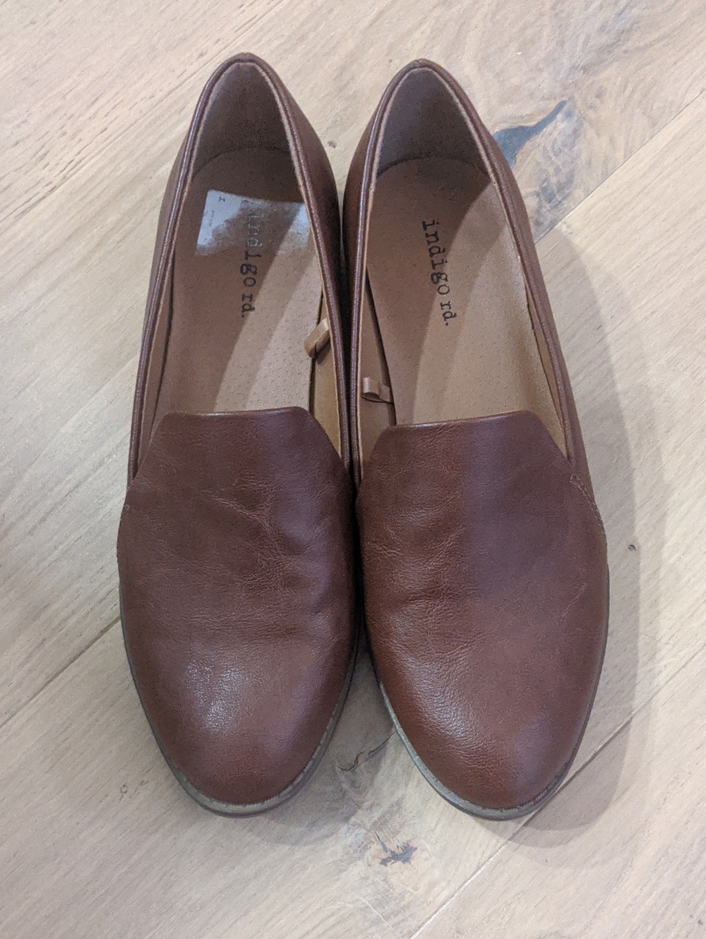 Indigo Leather Slip-On Loafers in Brown